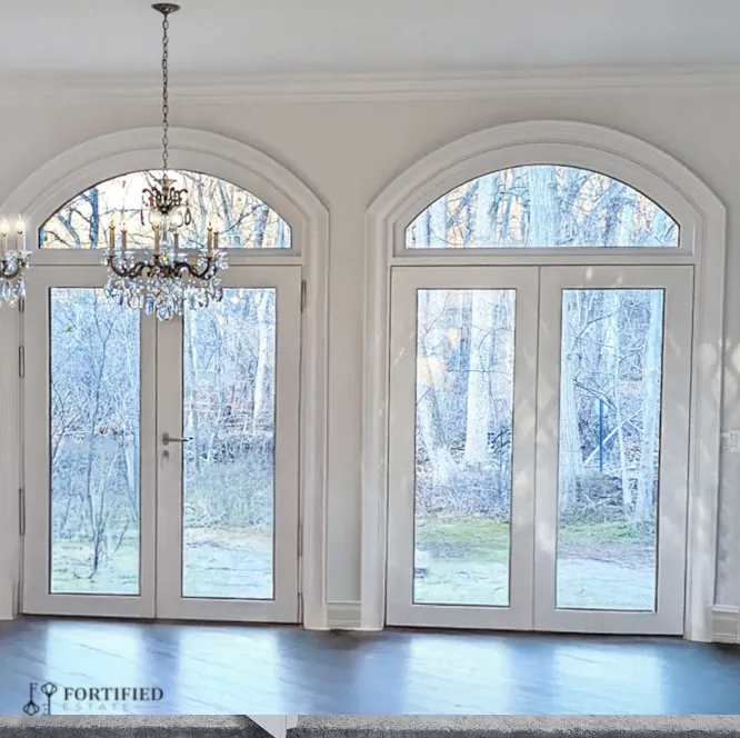 bulletproof painted white french doors with sidelights
